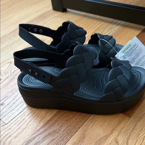 CROCS Shoes - CROCS Women's Black Braided Slingback Platform Sandals